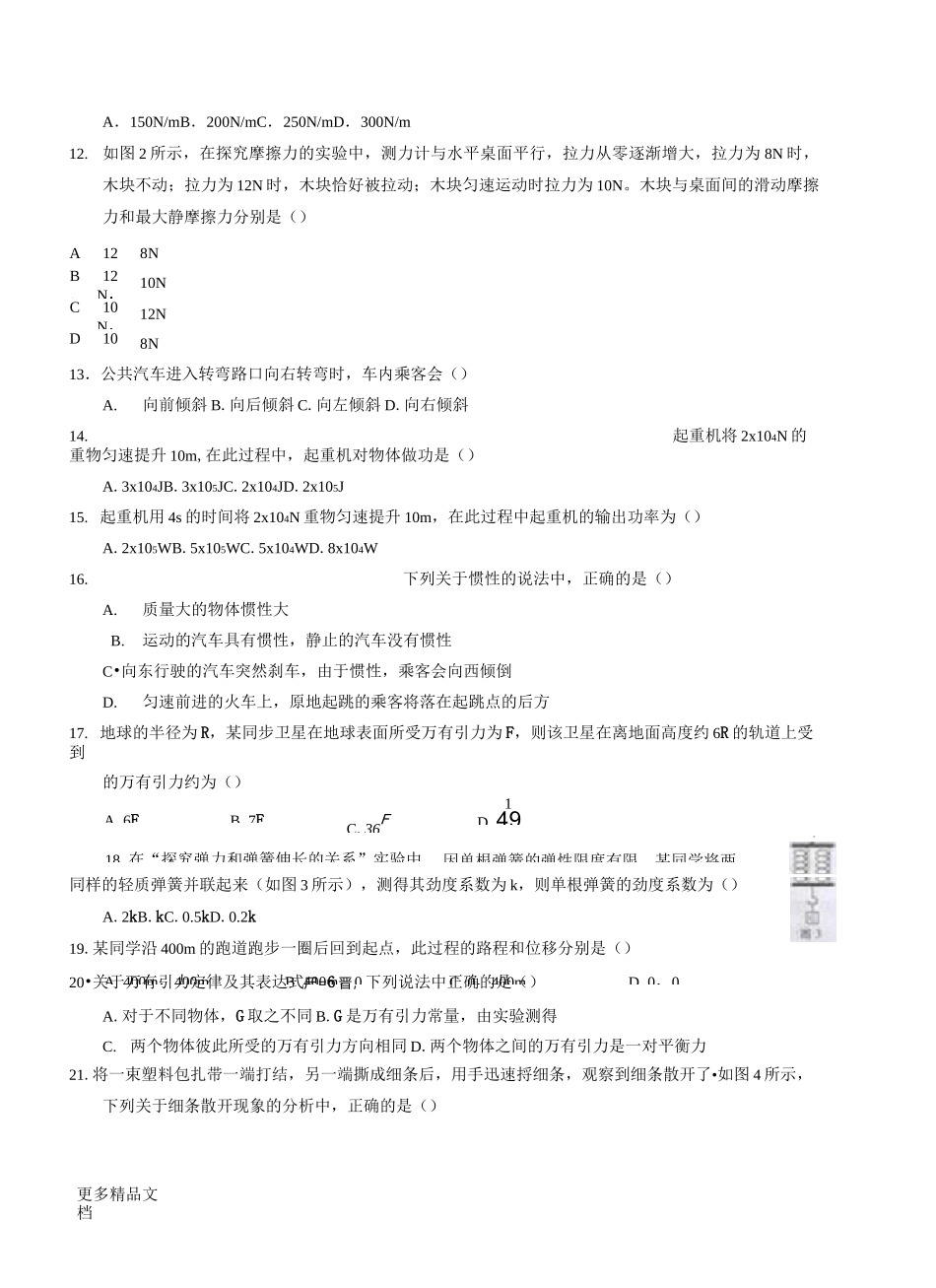 最新广东省普通高中学业水平考试物理试卷_第2页