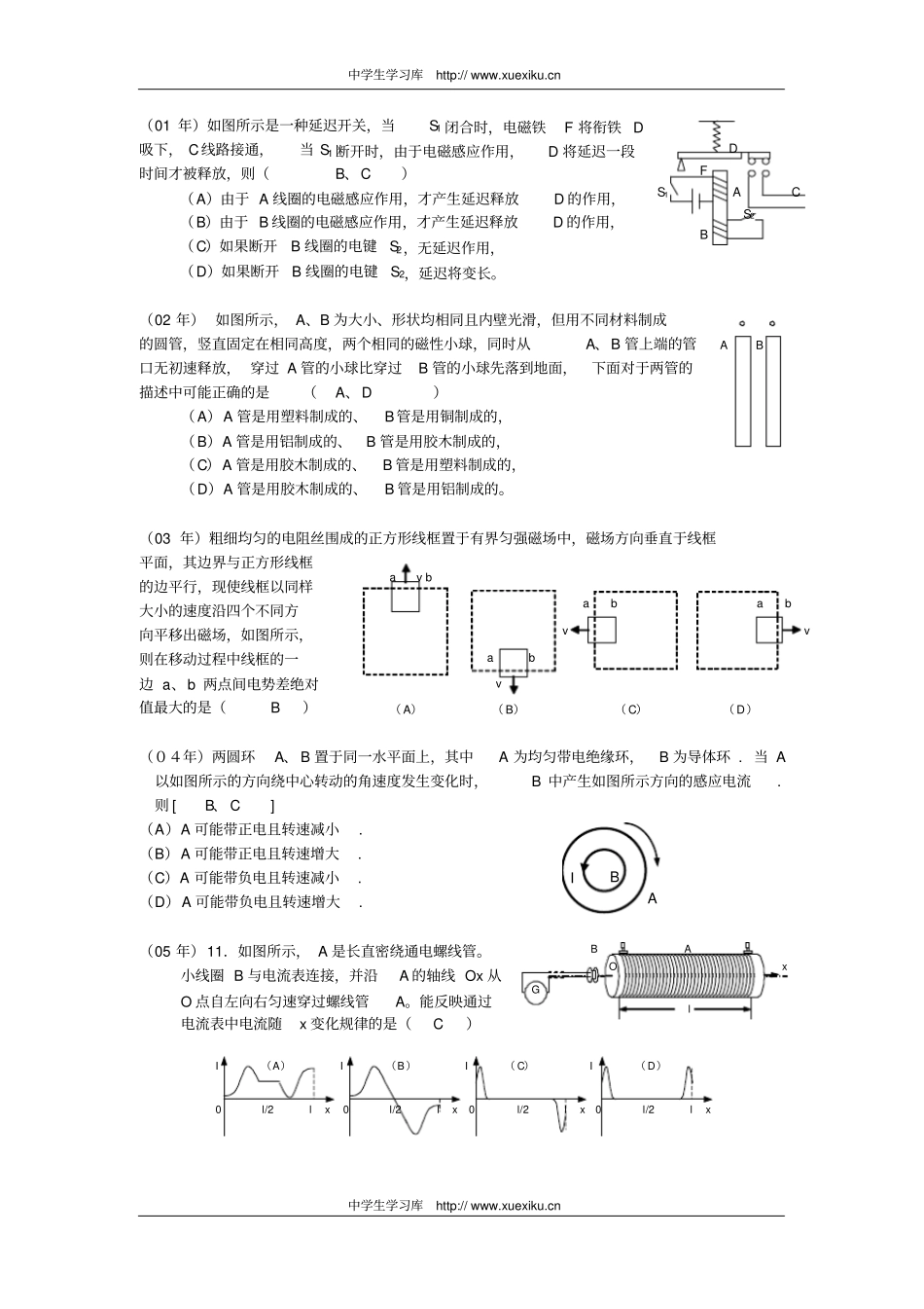 电磁感应历年高考题_第2页