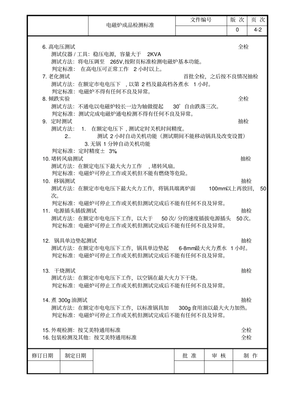 电磁炉检验标准_第2页