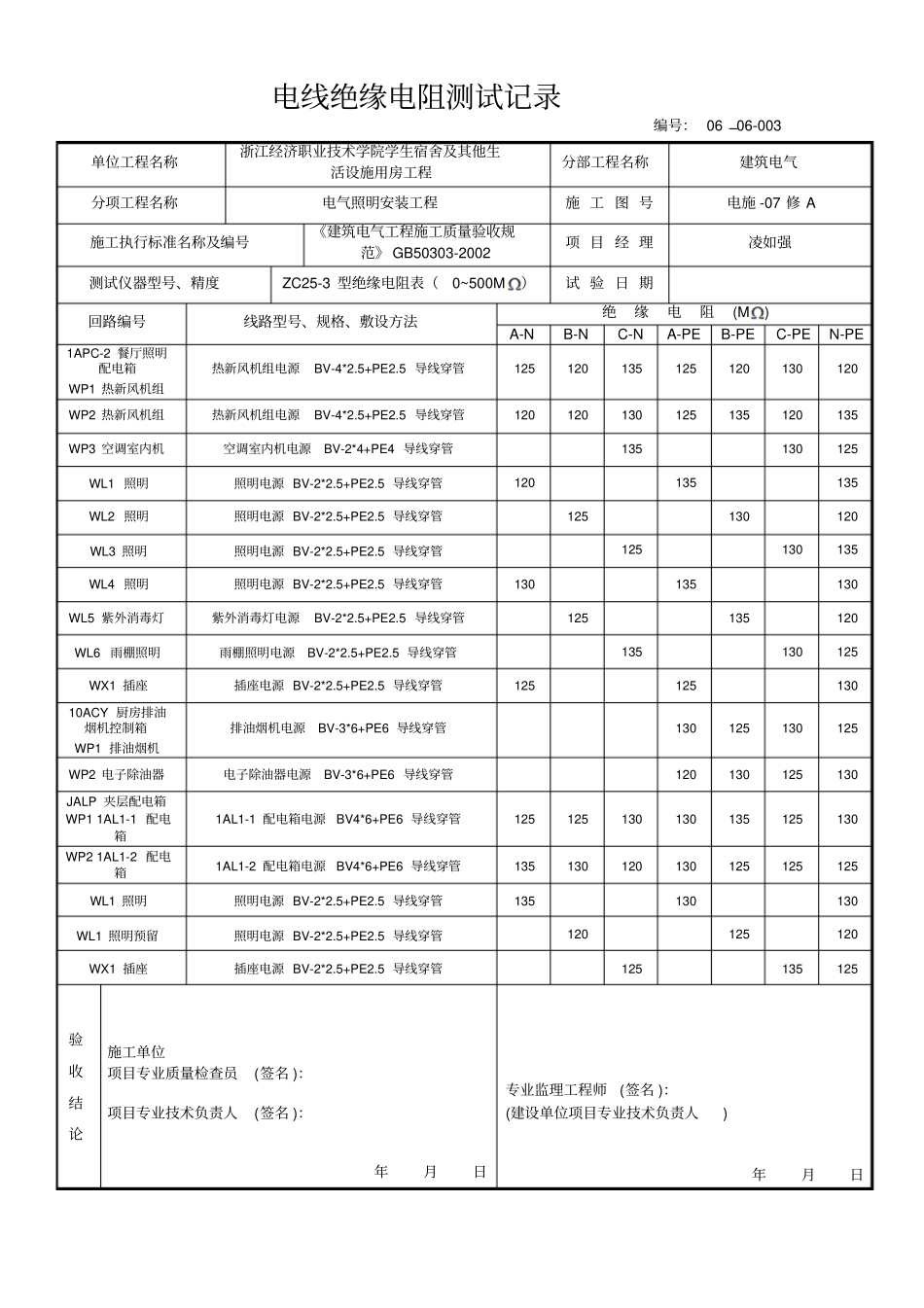 电线绝缘电阻测试记录讲解_第3页