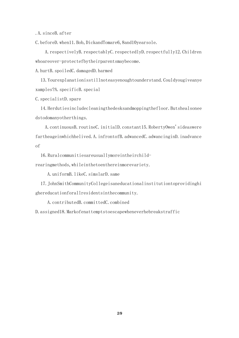 2021广东专插本考试英语试题_第2页