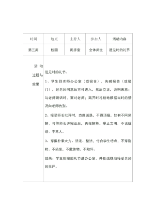 德育工作记录表