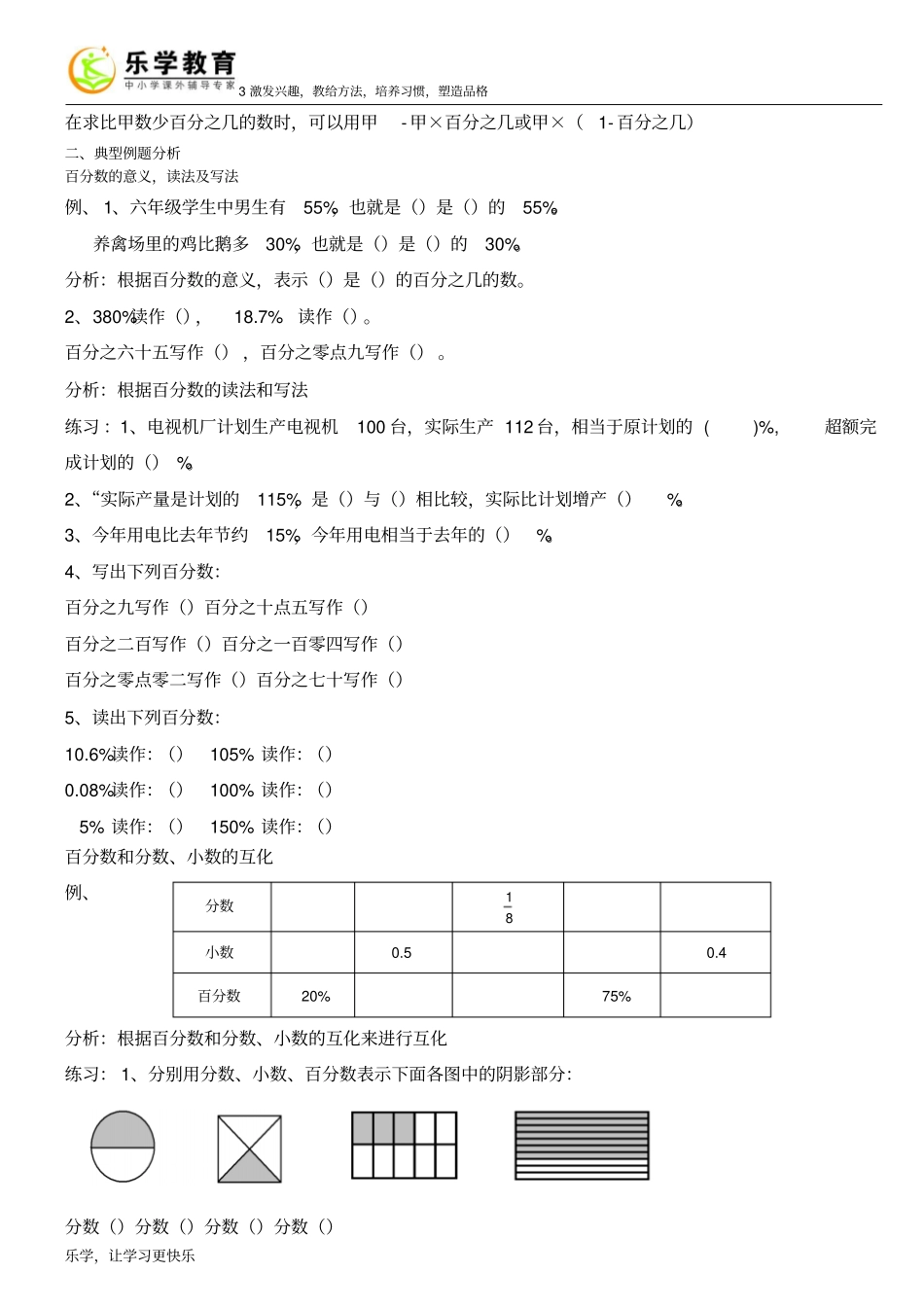 百分数地意义、读法和写法_第3页