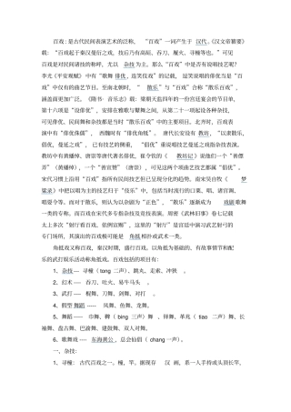 百戏详细介绍