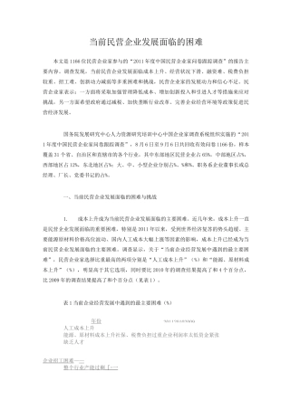 当前民营企业发展面临的困难