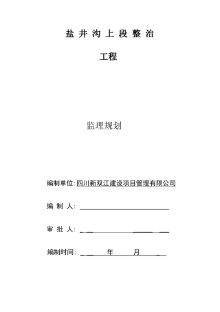 盐井沟上段整治工程规划剖析