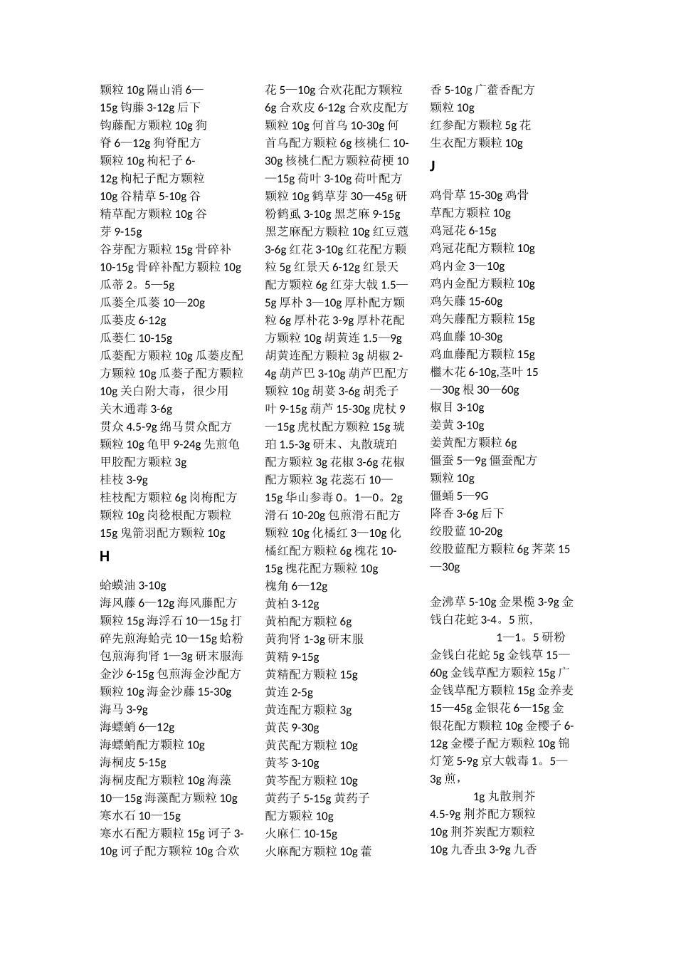 中草药常用剂量总结_第3页