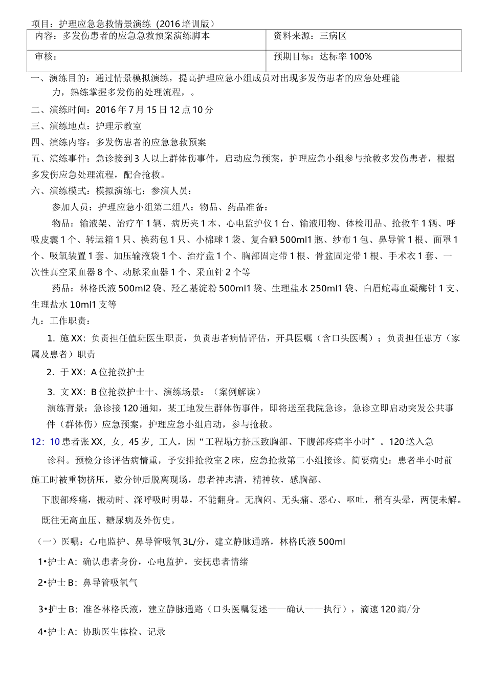 多发伤急救预案演练脚本_第2页