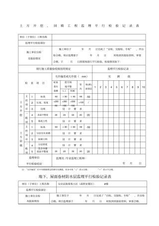 监理平行检查记录表