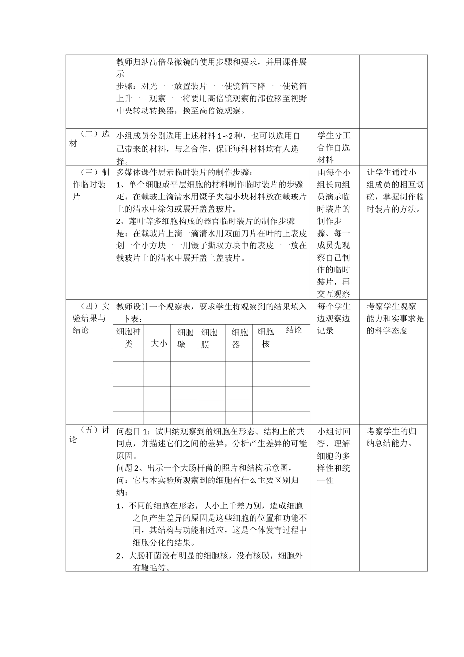 细胞的多样性和统一性 教案_第3页