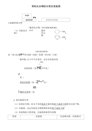 有机化合物的分类及官能团