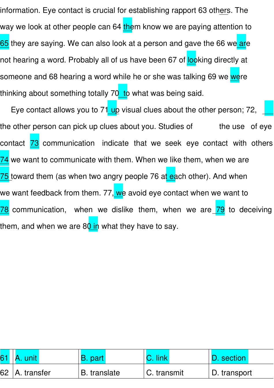 真题完形填空_第3页