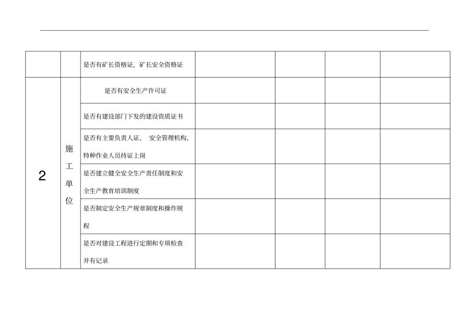 矿山企业基建矿井安全检查表_第3页