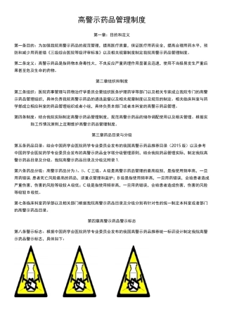 高警示药品管理制度(附目录)