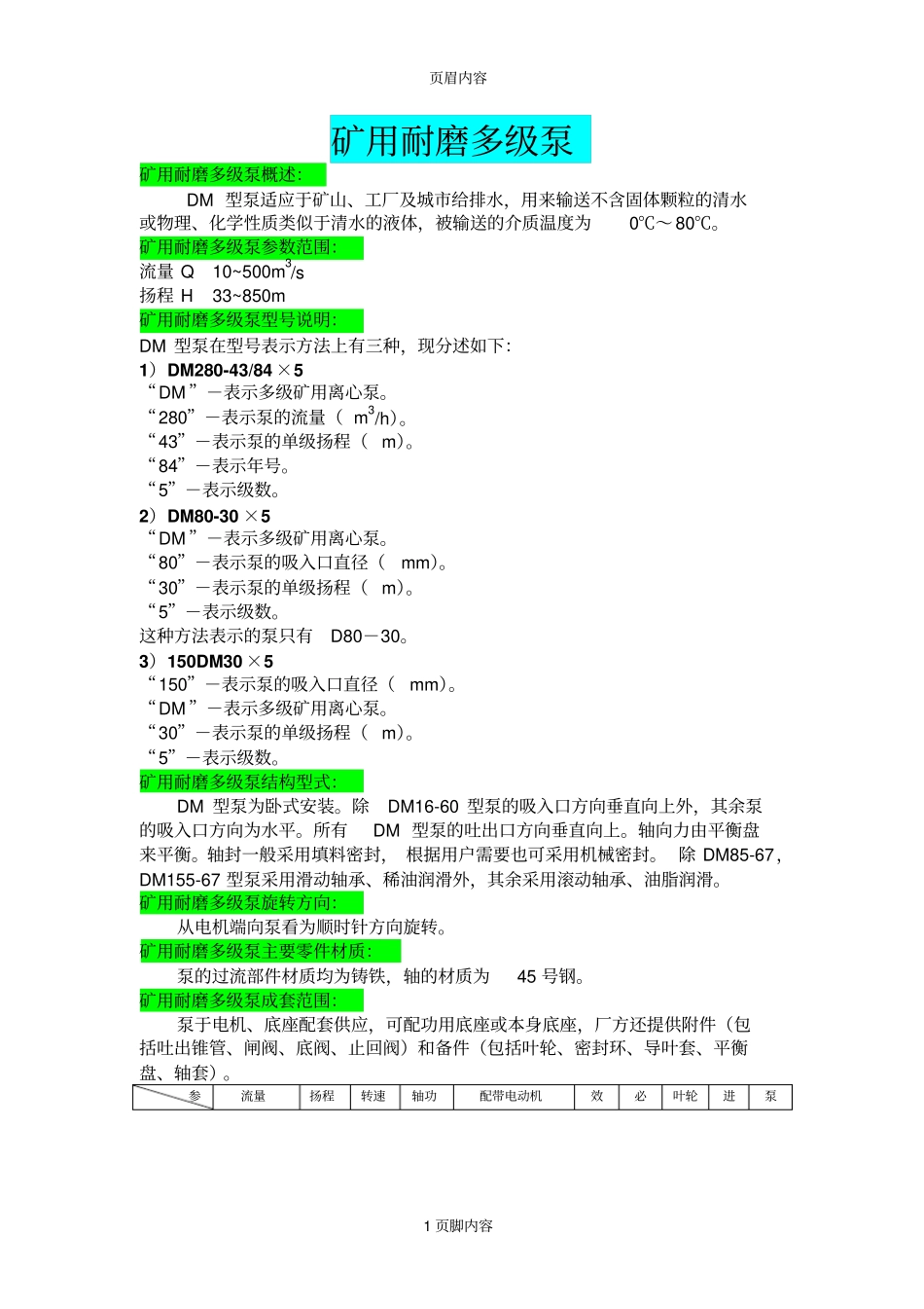 矿用耐磨多级泵_第1页