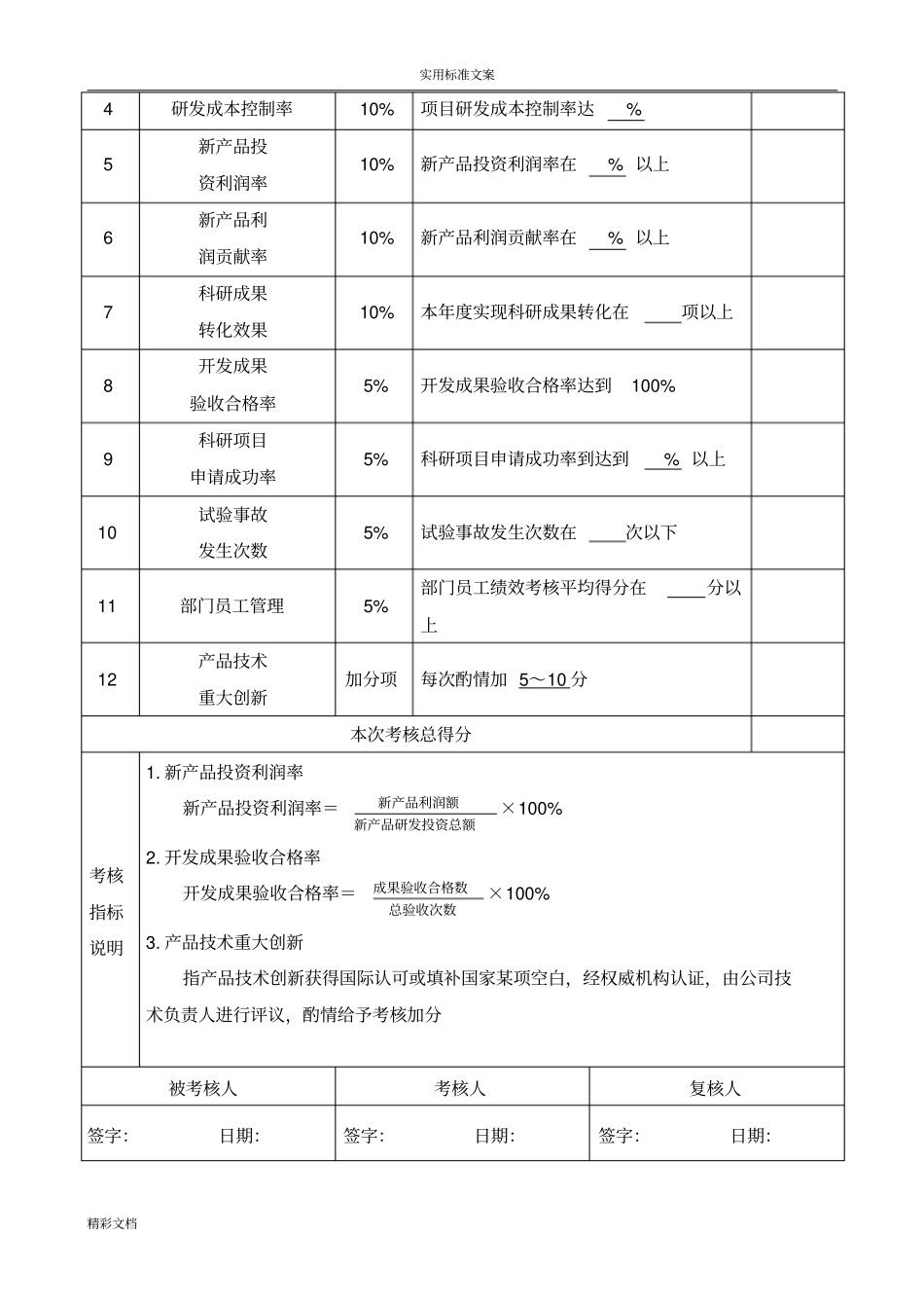 研发的部关键绩效考核指标_第2页
