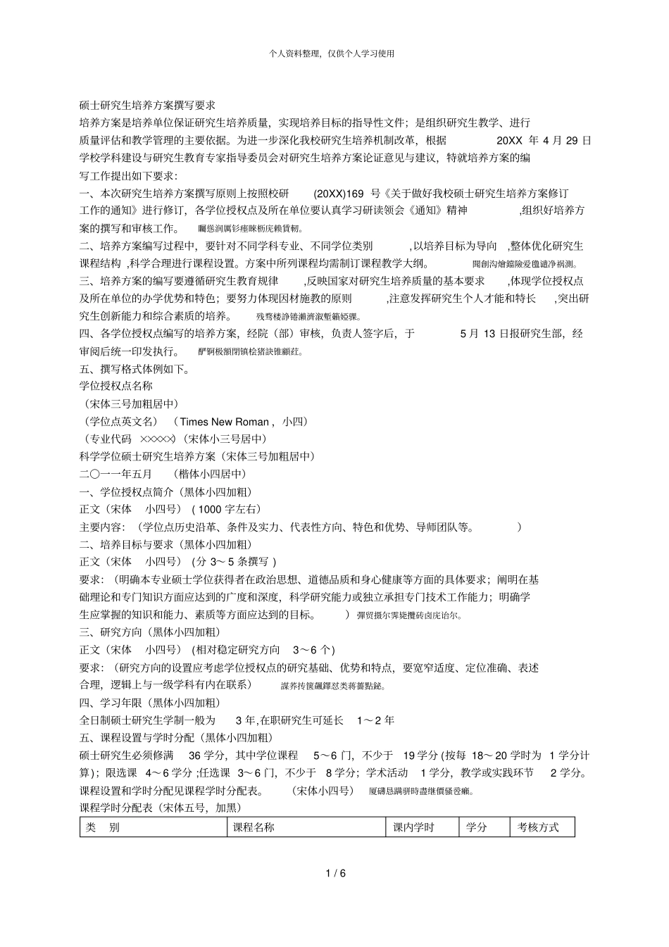 硕士研究生培养方案撰写要求001_第1页