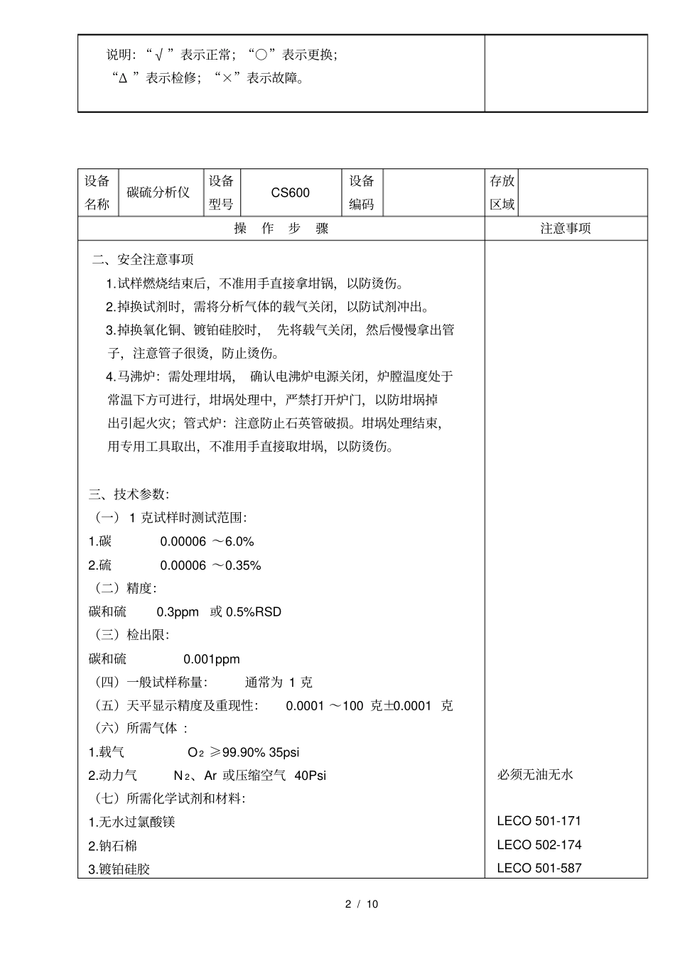 碳硫分析报告仪CS操作规程_第2页