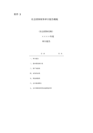 社会团体报表报告模板