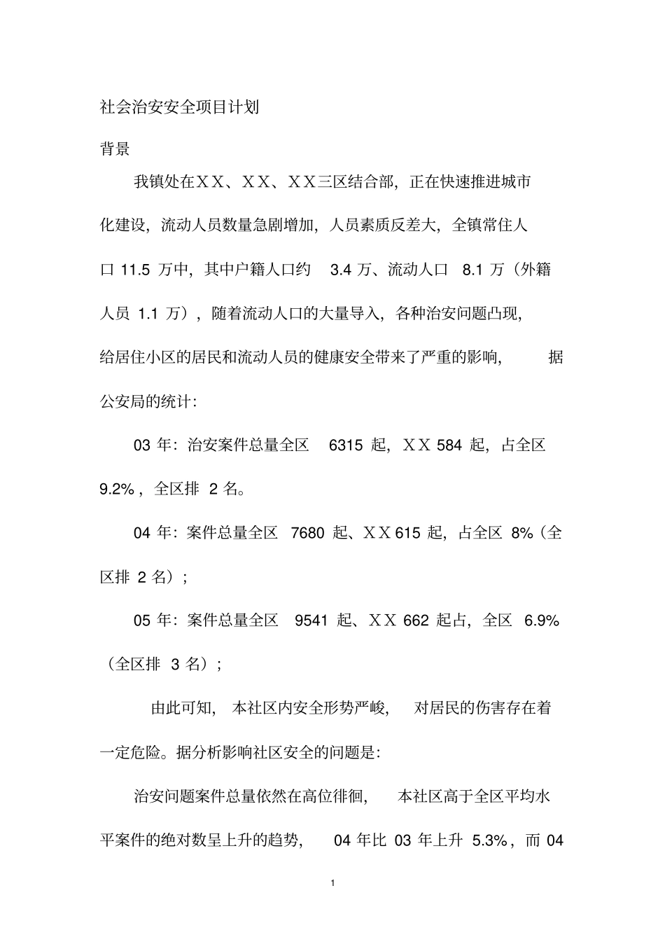 社会治安安全社区项目_第1页