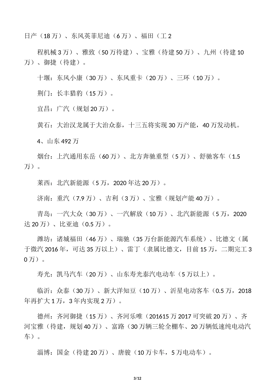 中国各省市汽车整车厂分布及产能一览_第3页