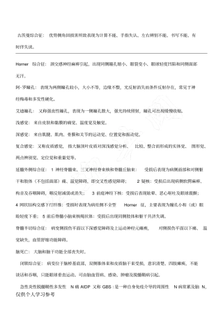 神经病学考试终极重点