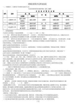 禅城区职称评定简易指引