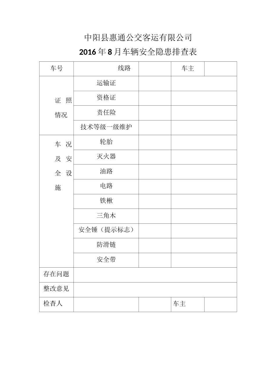 安全隐患排查表_第1页