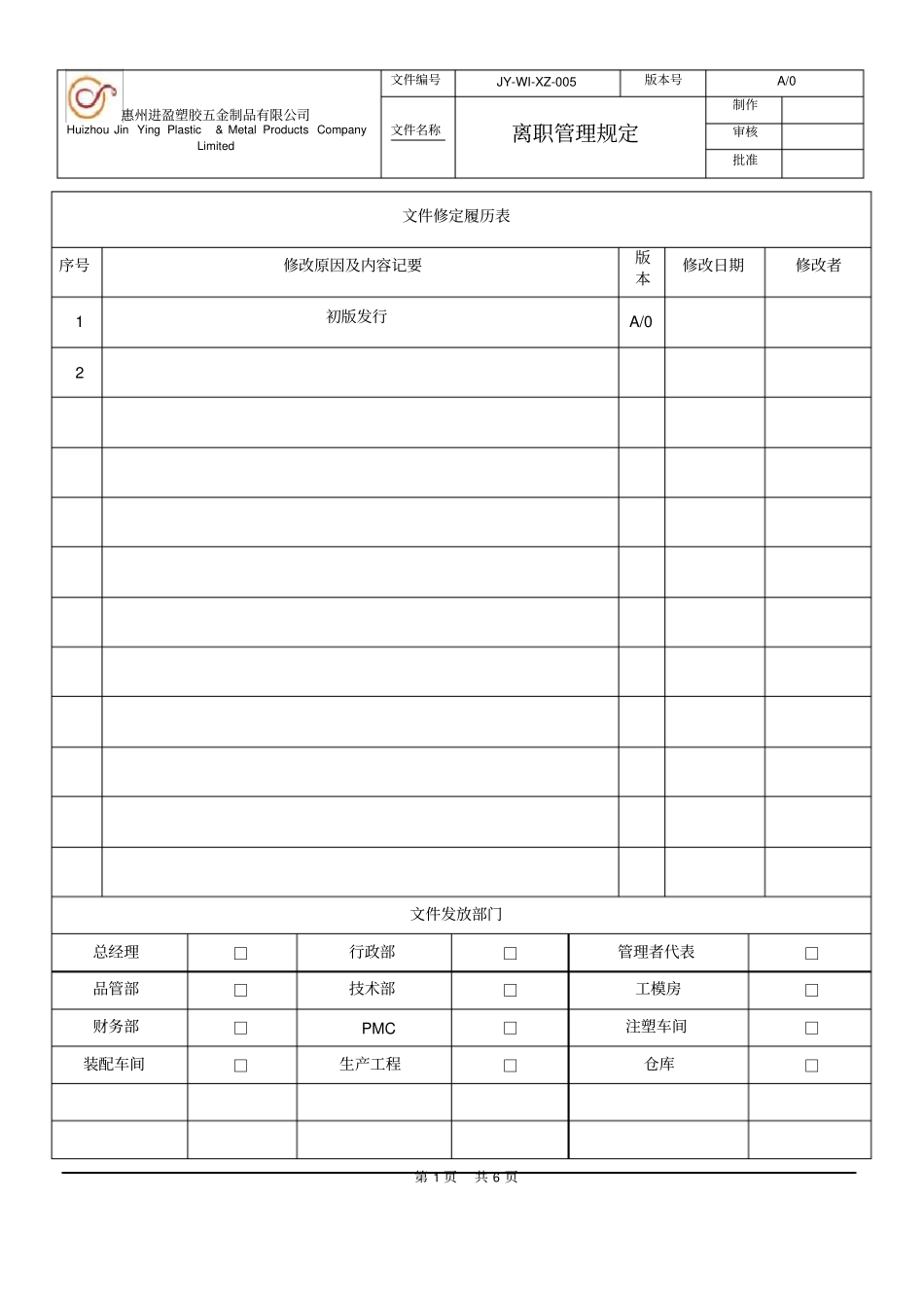 离职管理规定_第1页