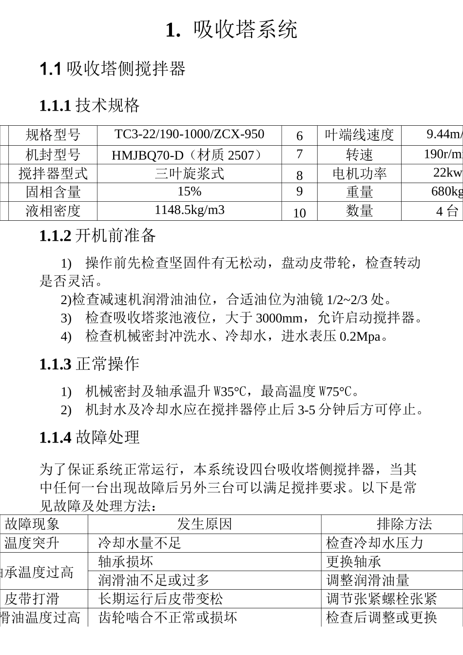 湿法脱硫设备操作规程_第1页
