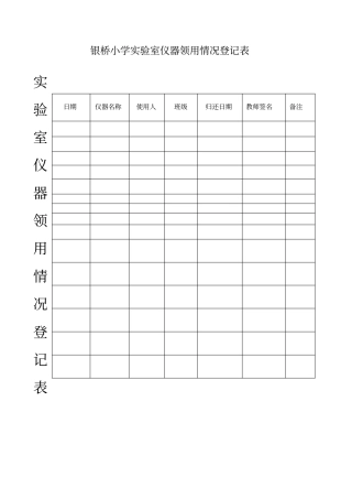 科学仪器室使用记录表