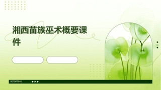 湘西苗族巫术概要课件