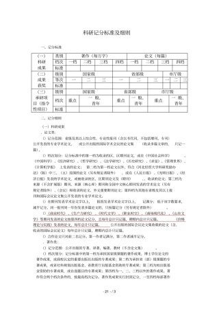科研记分标准及细则