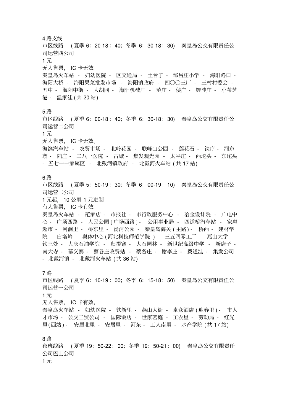 秦皇岛公交路线解读_第2页