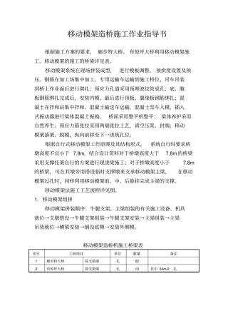 移动模架法现浇梁施工作业指导书