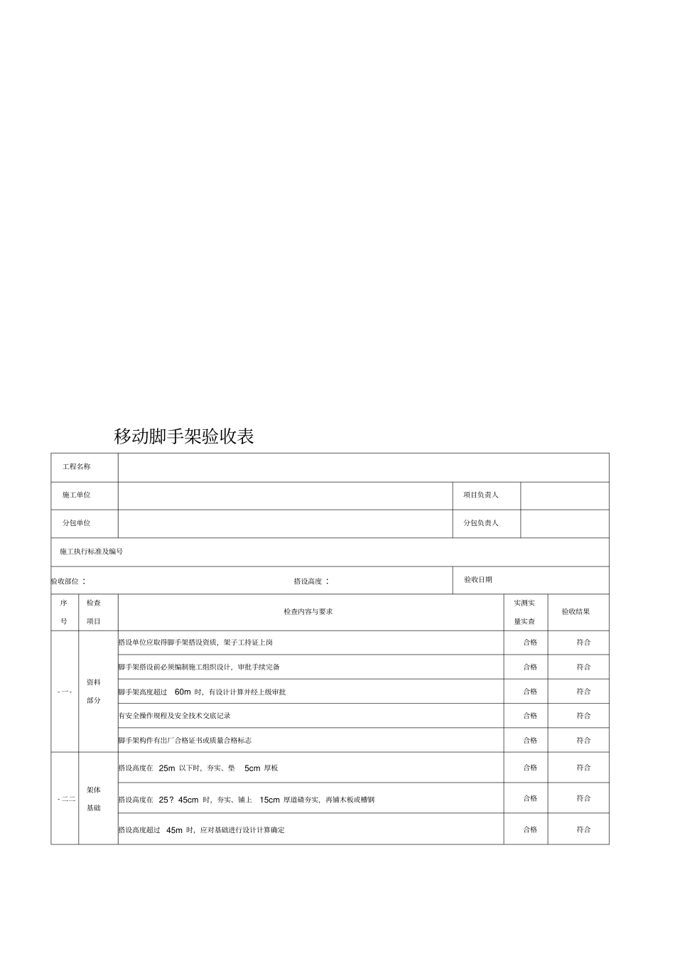 移动脚手架验收表_第1页