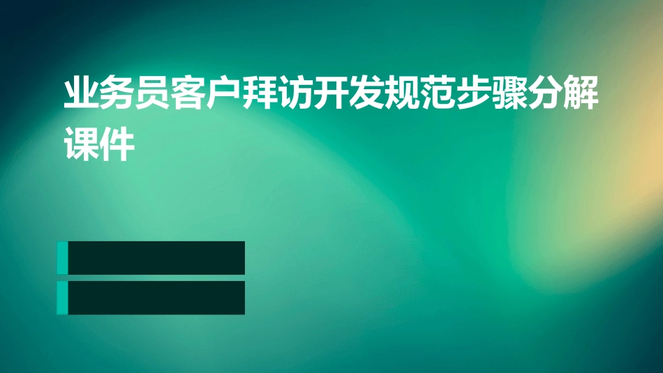 业务员客户拜访开发规范步骤分解课件_第1页