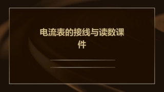 电流表的接线与读数课件