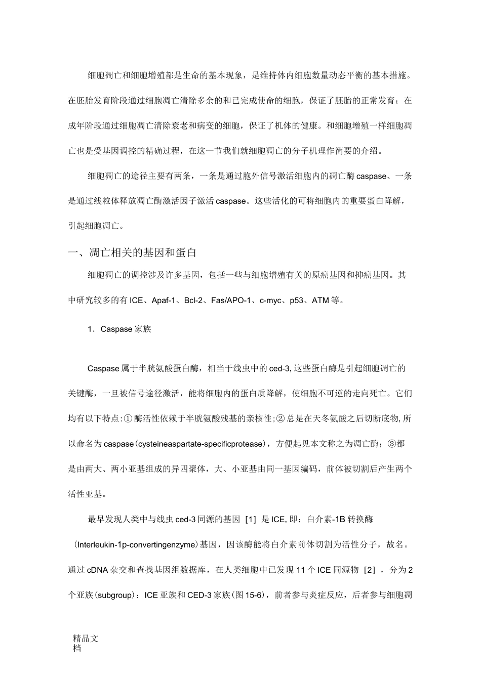 凋亡相关的基因和蛋白._第1页