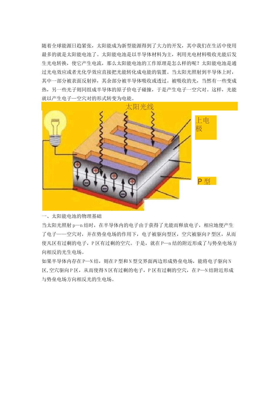 太阳能电池板原理(DOC)_第1页