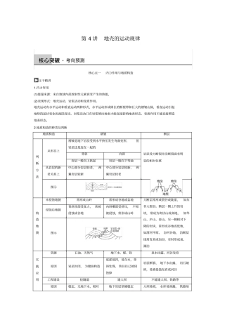 第4讲地壳运动规律讲义