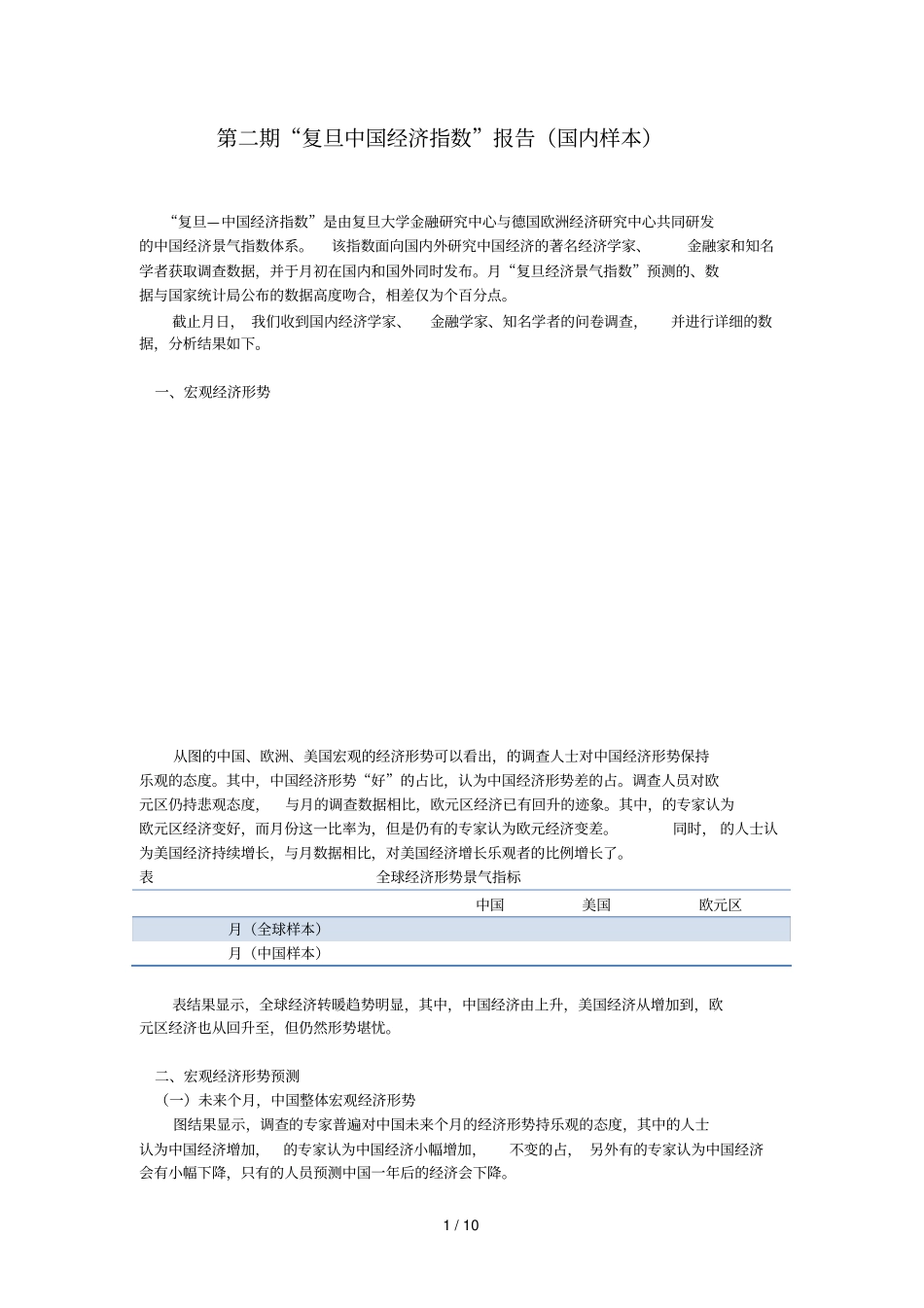 第二期复旦zew中国经济指数报告国内样本_第1页