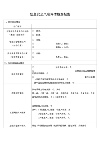 信息安全风险评估检查报告