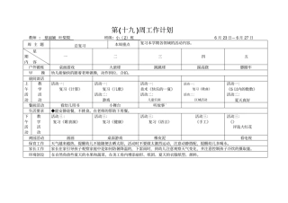 第十九周工作计划