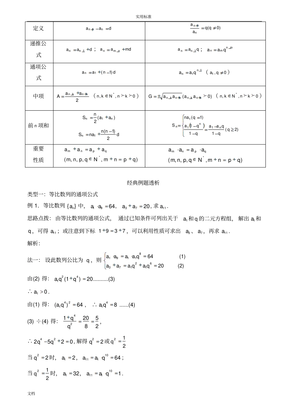 等比数列知识点总结材料与典型例题精华版_第2页