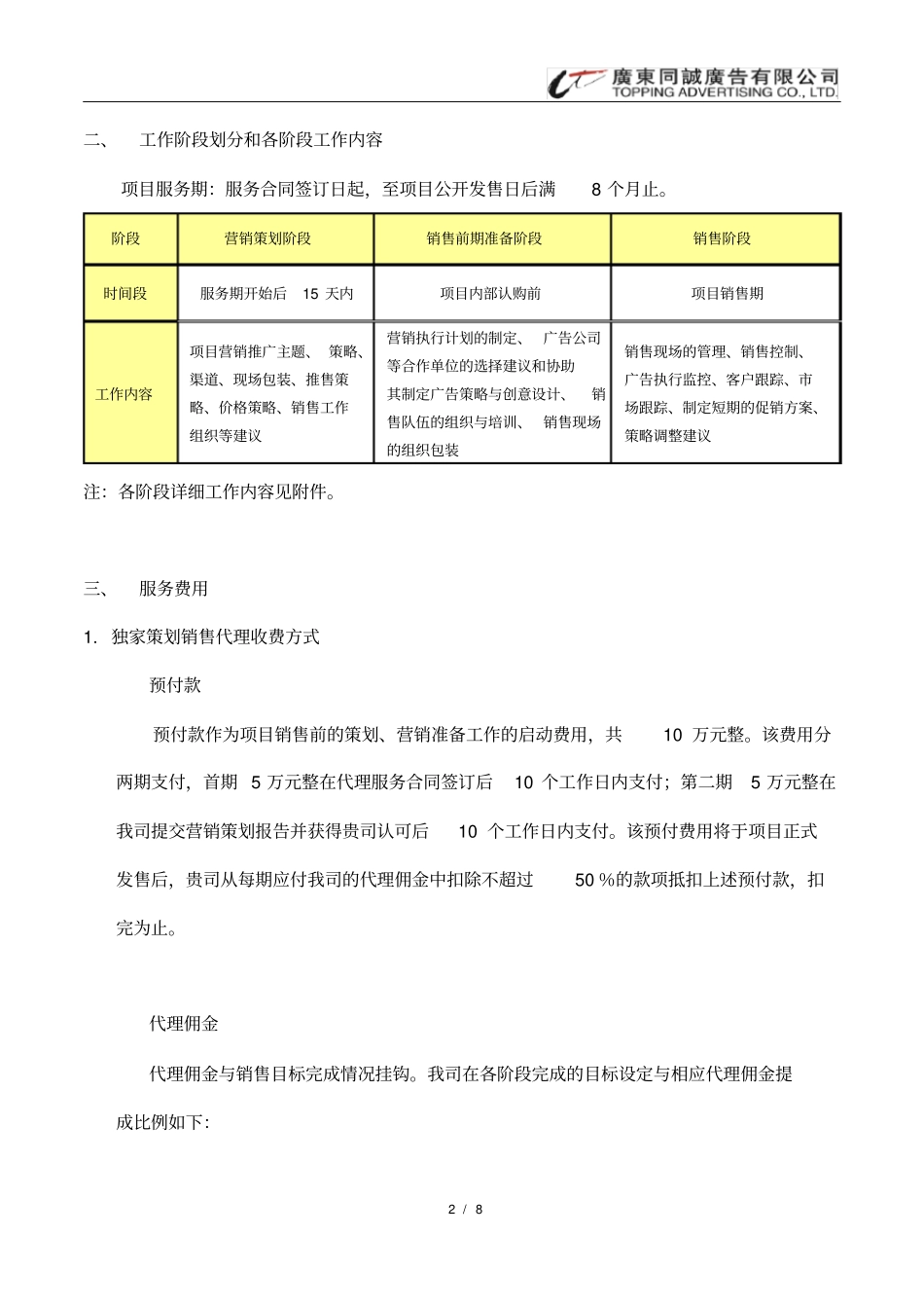 策划销售代理-营销顾问服务内容及收费建议_第2页