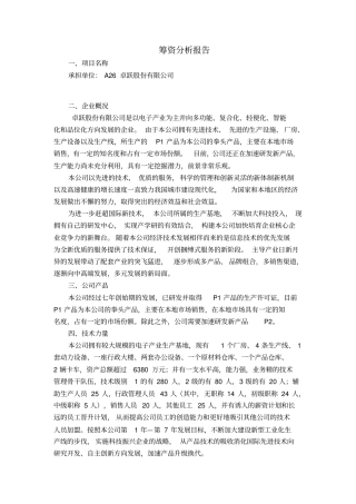 筹资分析报告
