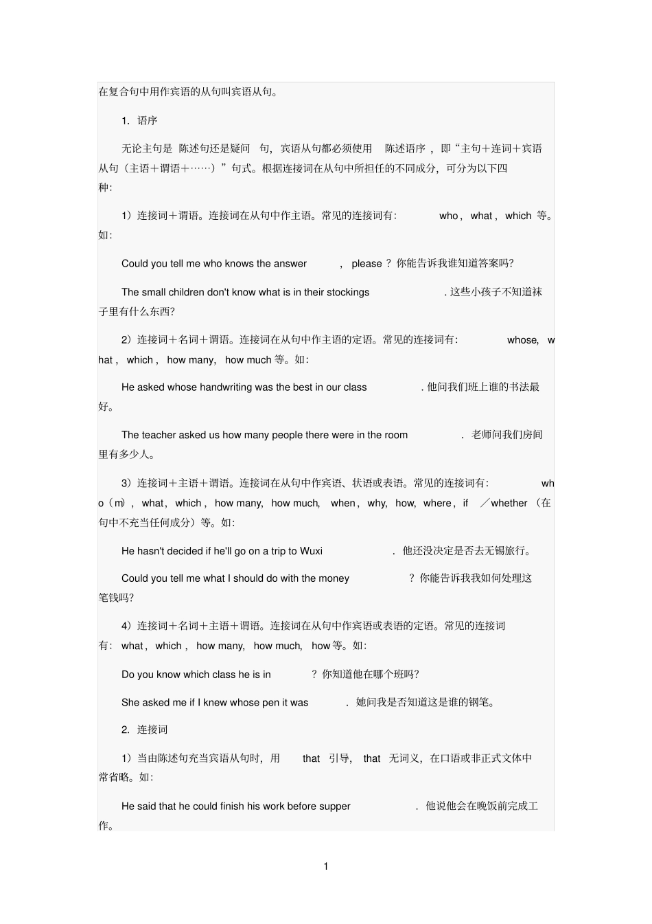 简化参考资料宾语从句常用六法_第1页