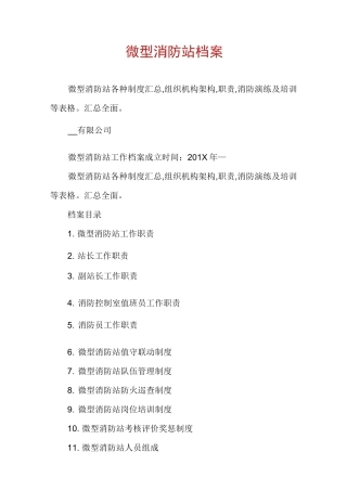 微型消防站档案