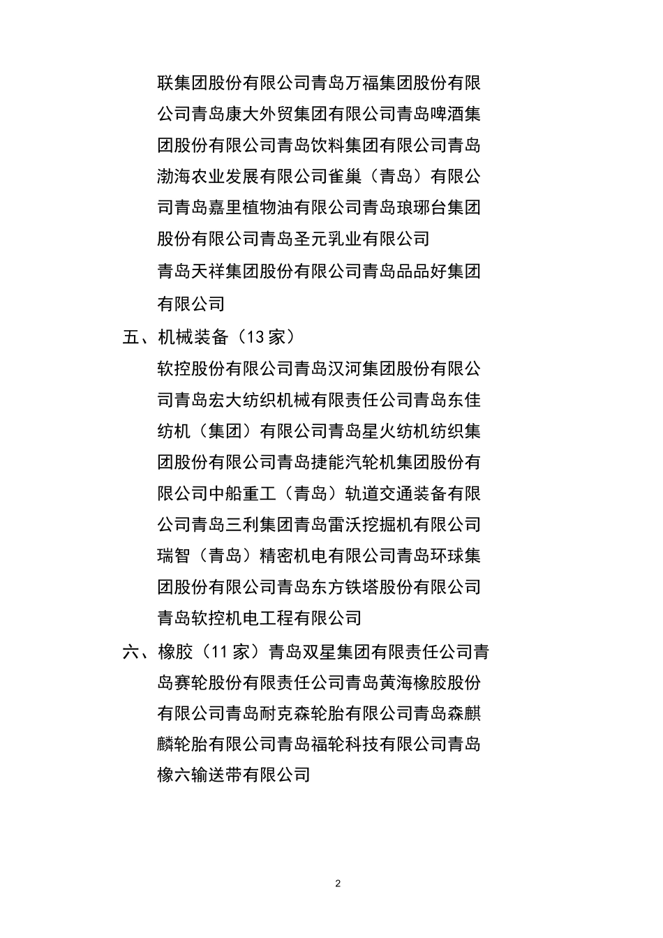 青岛十条工业千亿级产业链_第2页